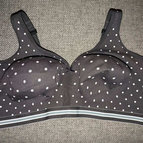 Lane Bryant Wireless Bra - Black White Polka Dot - LIKE NEW - 46DDD - Picture 3 of 6